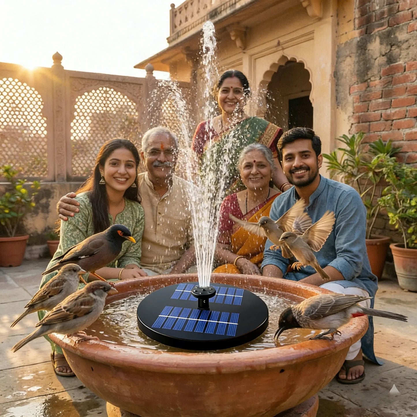 Bomba de fuente solar flotante: bomba de agua de alta eficiencia compatible con múltiples patrones de chorro.
