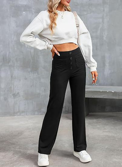 【M-2XL】Pantalones rectos casuales de cintura alta para mujer, moda 2026