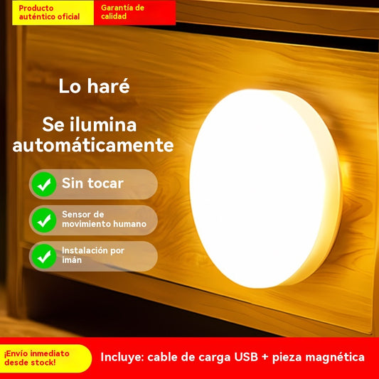 🏡💡Luz LED inteligente que detecta el cuerpo humano, fácil de cargar y práctica