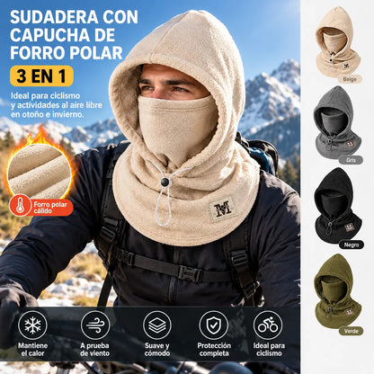 ☃Sudadera con capucha de forro polar 3 en 1, imprescindible para practicar ciclismo al aire libre en otoño e invierno.