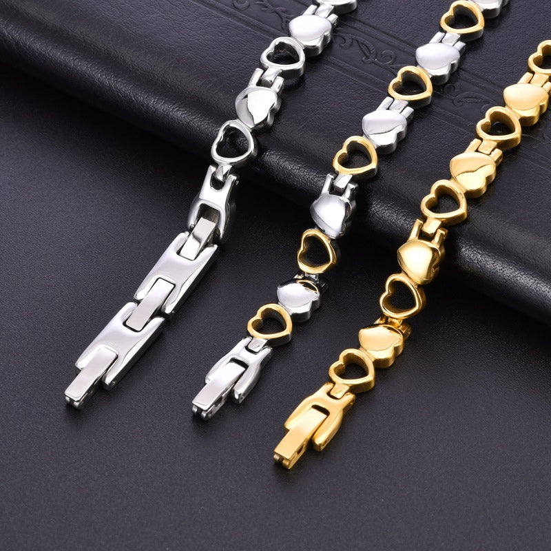 ❤️✨Esta elegante pulsera de oro de 18 quilates con forma de corazón tiene energía magnética, promueve la circulación sanguínea y es cómoda de llevar.✅