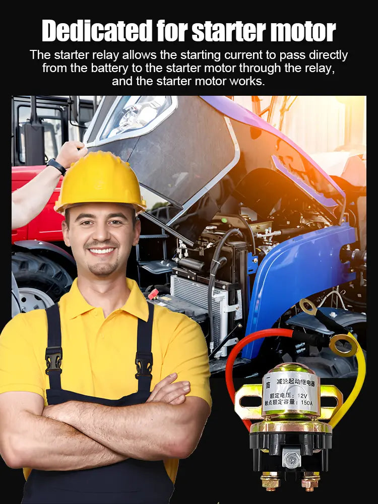 🚚12V/24V štartovacie relé motora, vhodné pre automobily, poľnohospodárske vozidlá atď.