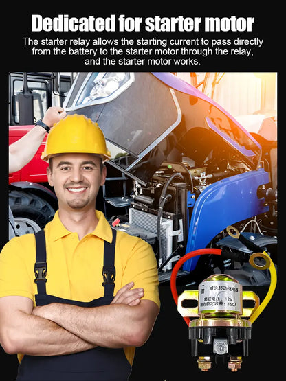 🚚12V/24V štartovacie relé motora, vhodné pre automobily, poľnohospodárske vozidlá atď.