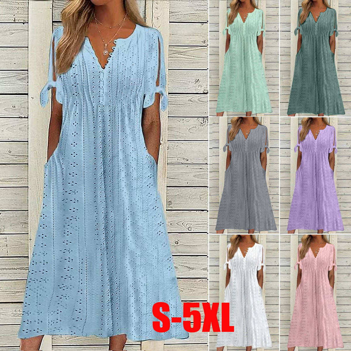 🏆【Najprodavaniji】[S-5XL]👗Jednostavna i prekrasna jednobojna haljina