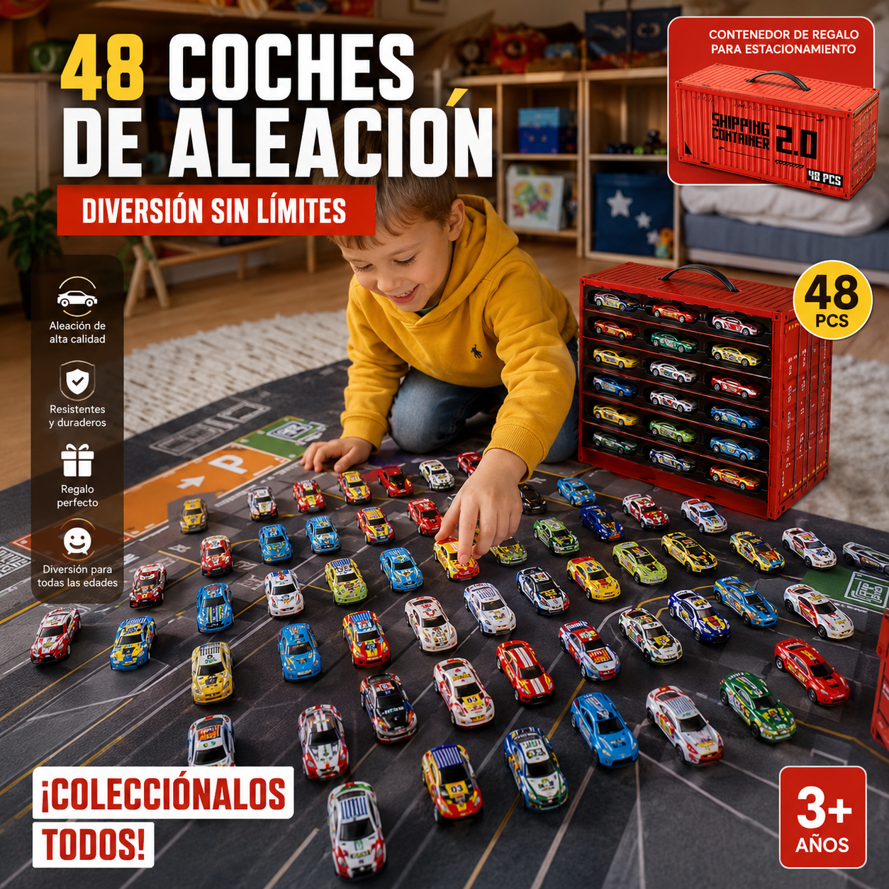【30%OFF】🎁48 minicoches extraíbles con garaje incorporado