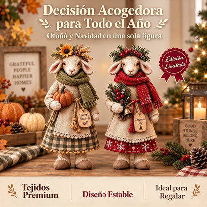 🎄❤️Una figura decorativa de oveja estilo «granja acogedora»: bonita, práctica y portátil; aporta un toque de calidez al ambiente.
