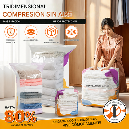 ⏳ Oferta por tiempo limitado 🔥【Juego de 4 piezas】Bolsas de compresión al vacío (bomba no incluida), bolsas de almacenamiento a prueba de polvo