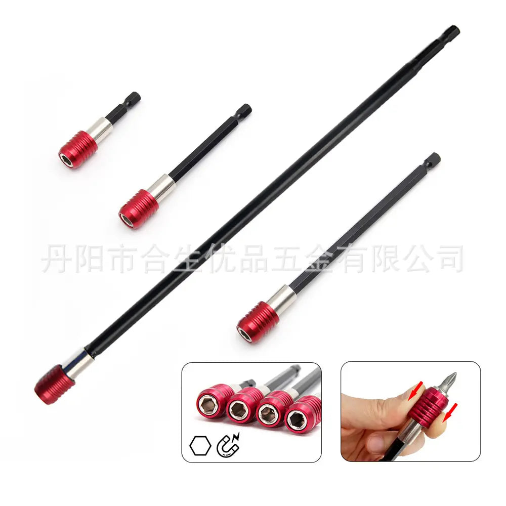 Varilla de extensión para puntas de destornillador de 1/4", conector hexagonal interno de 50 mm, 100 mm, 150 mm y 300 mm.
