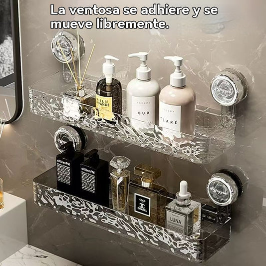 🧼🫧Estante de almacenamiento con ventosas sin necesidad de taladrar, ideal para cocinas y baños.