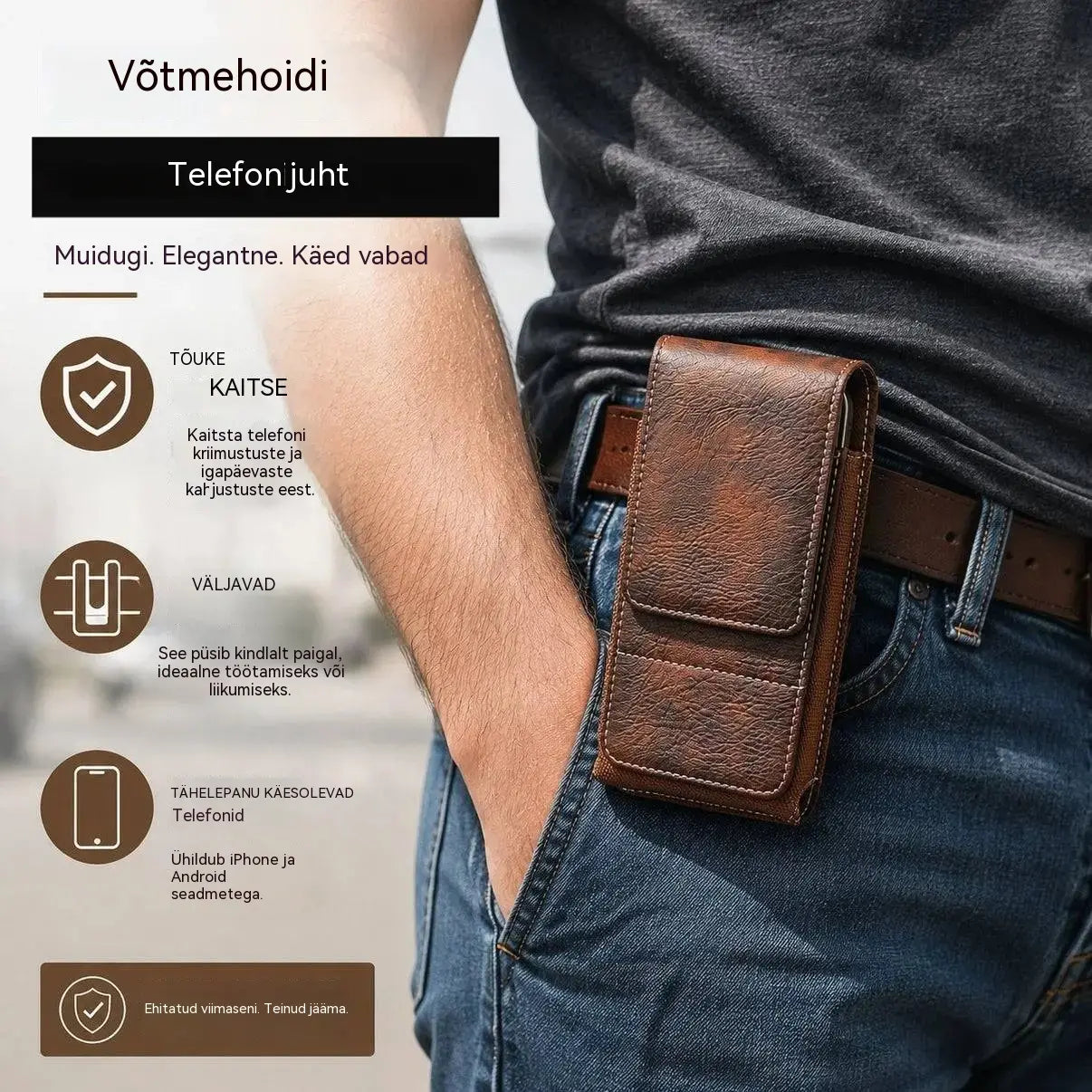🔥 Vööklambriga mobiiltelefoniümbris – magnetilise sulguriga, vastupidav ja kaardipesaga