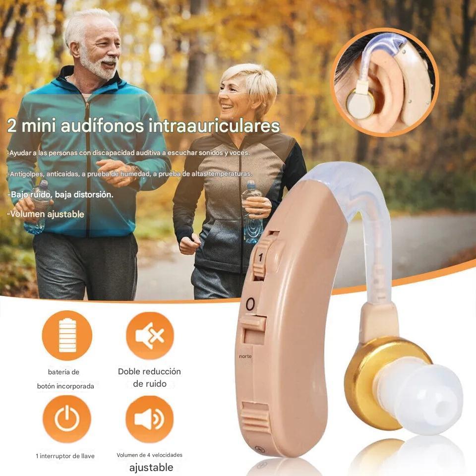 🔥Kit de audífonos digitales 2 piezas detrás de la oreja BTE amplificador de voz de sonido