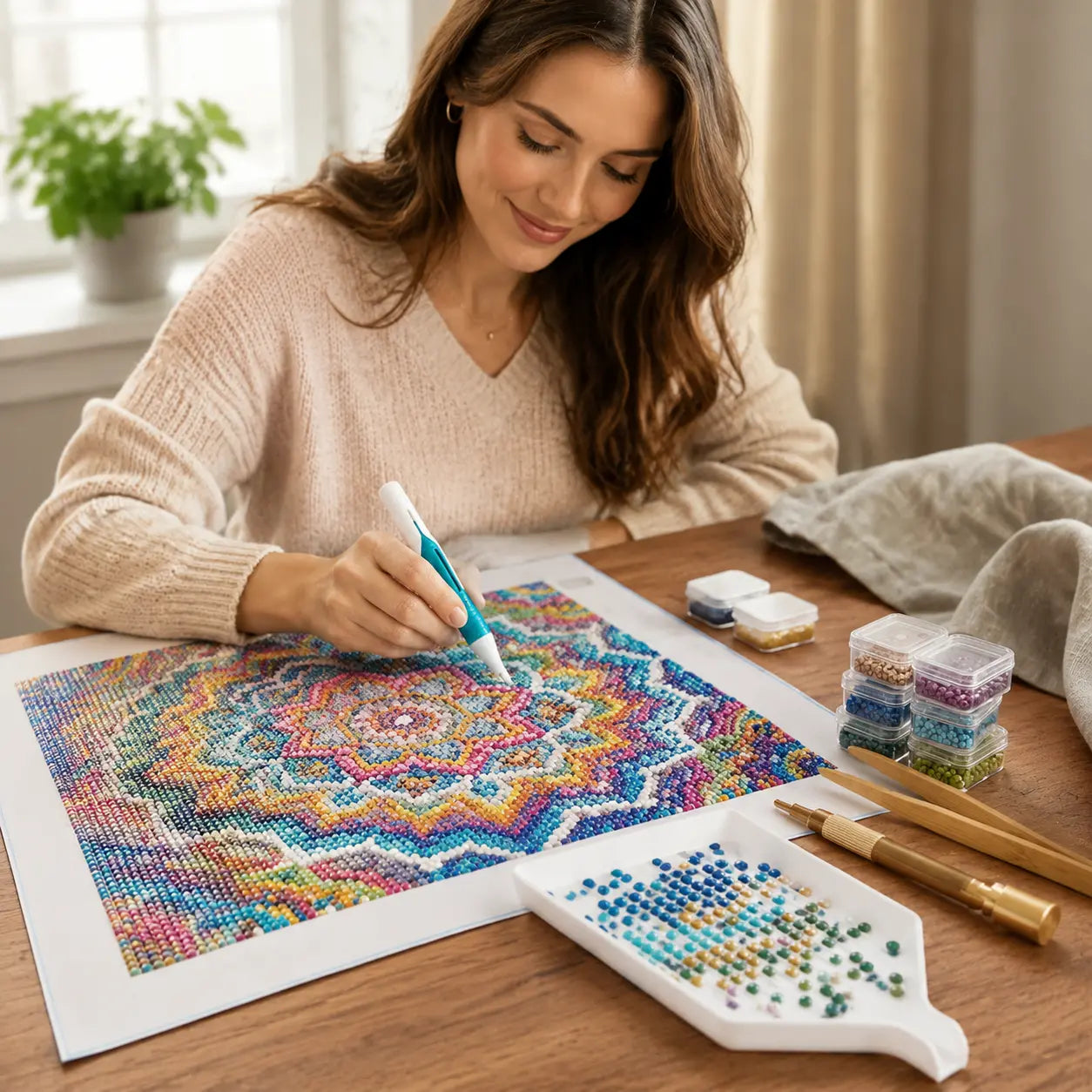 ⏰ Último día: 50 % de descuento – 💎 Set de bolígrafo dispensador automático y bandeja para Diamond Painting