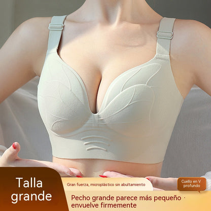【Compra 1 y llévate 1 gratis】Ropa interior sin costuras de tallas grandes para mujer, sujetador push-up y de soporte para evitar la flacidez y la expansión hacia afuera.