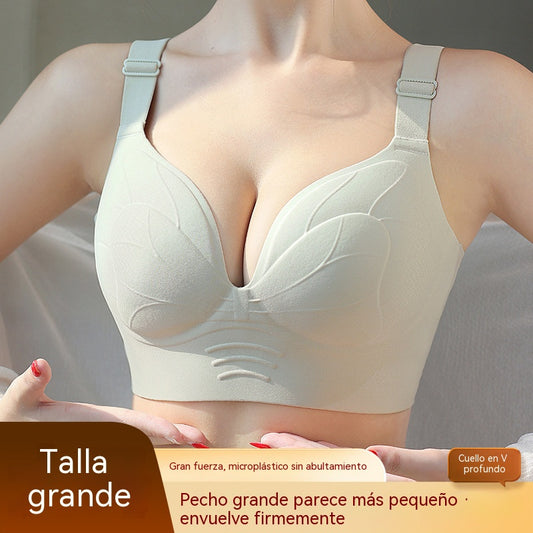 【Compra 1 y llévate 1 gratis】Ropa interior sin costuras de tallas grandes para mujer, sujetador push-up y de soporte para evitar la flacidez y la expansión hacia afuera.