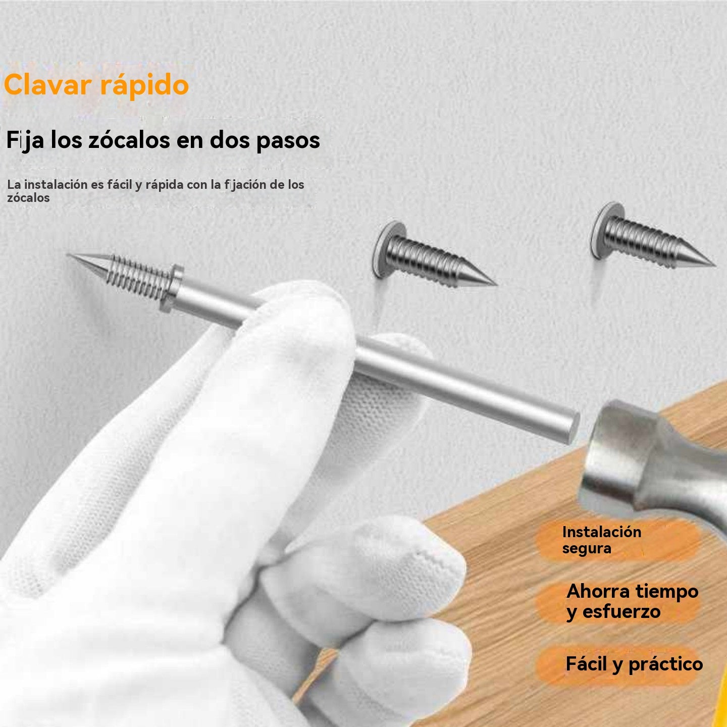 🚪【Compra 100 y llévate 100 gratis】Clavos de garra de doble cara sin marcas📌Diseñados para zócalos de madera maciza✅Instalación oculta📍Diseño de doble punta para evitar que se aflojen🔨Ultra para trabajos de carpintería