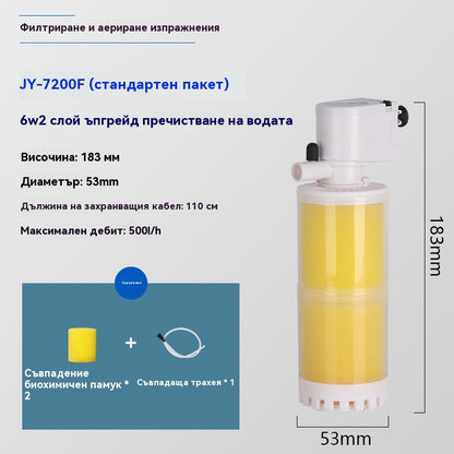 🐟Sistema de circulación de agua de acuario con filtro 3 en 1, funcionamiento silencioso.