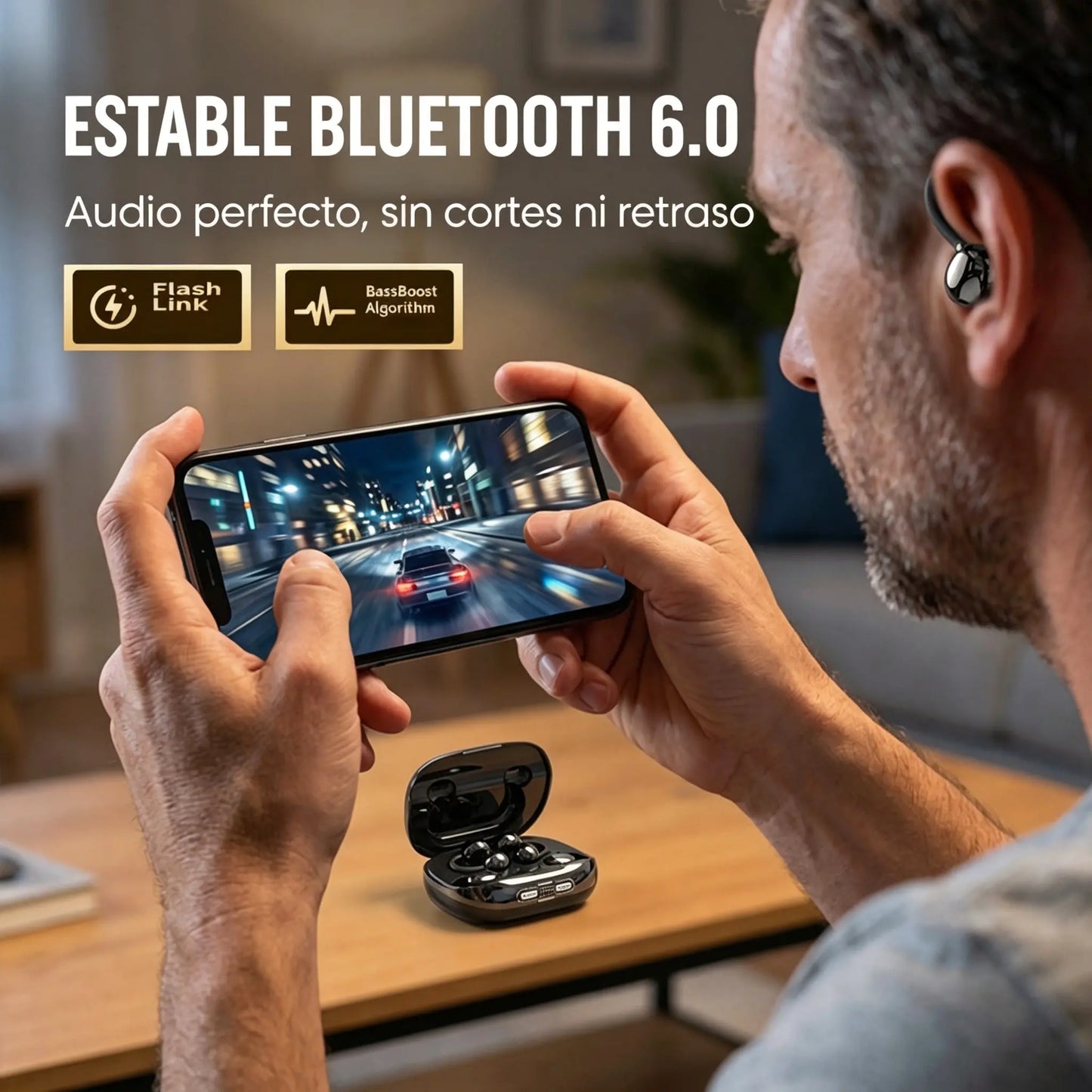 🎧Auriculares TWS 2 en 1 con accesorios intercambiables de oído abierto e intraauricular – sonido direccional, sonido HiFi y modo juego para entrenar, dormir y jugar.