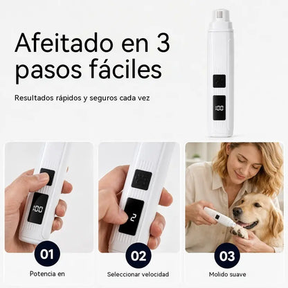 🔥🐱🐶 Lima eléctrica de uñas para mascotas con indicador LED de potencia