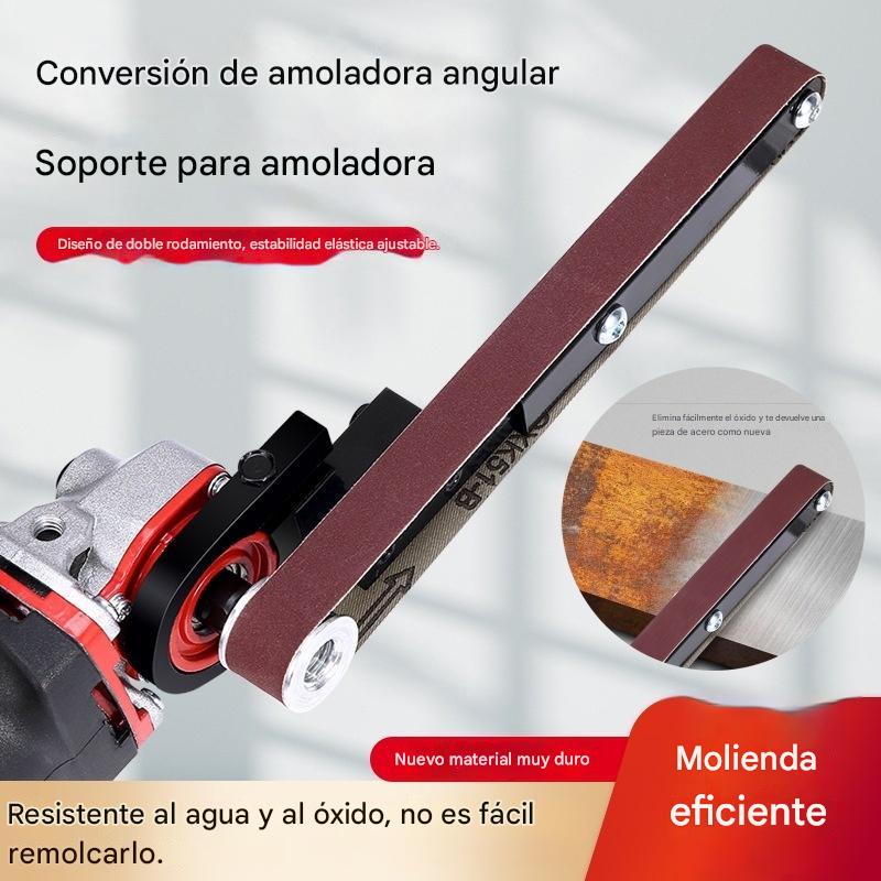 🛠🧰Amoladora angular modificada para convertirla en lijadora de banda multifuncional 【1 juego de máquina de lijado de banda + 10 bandas de lijado de repuesto】