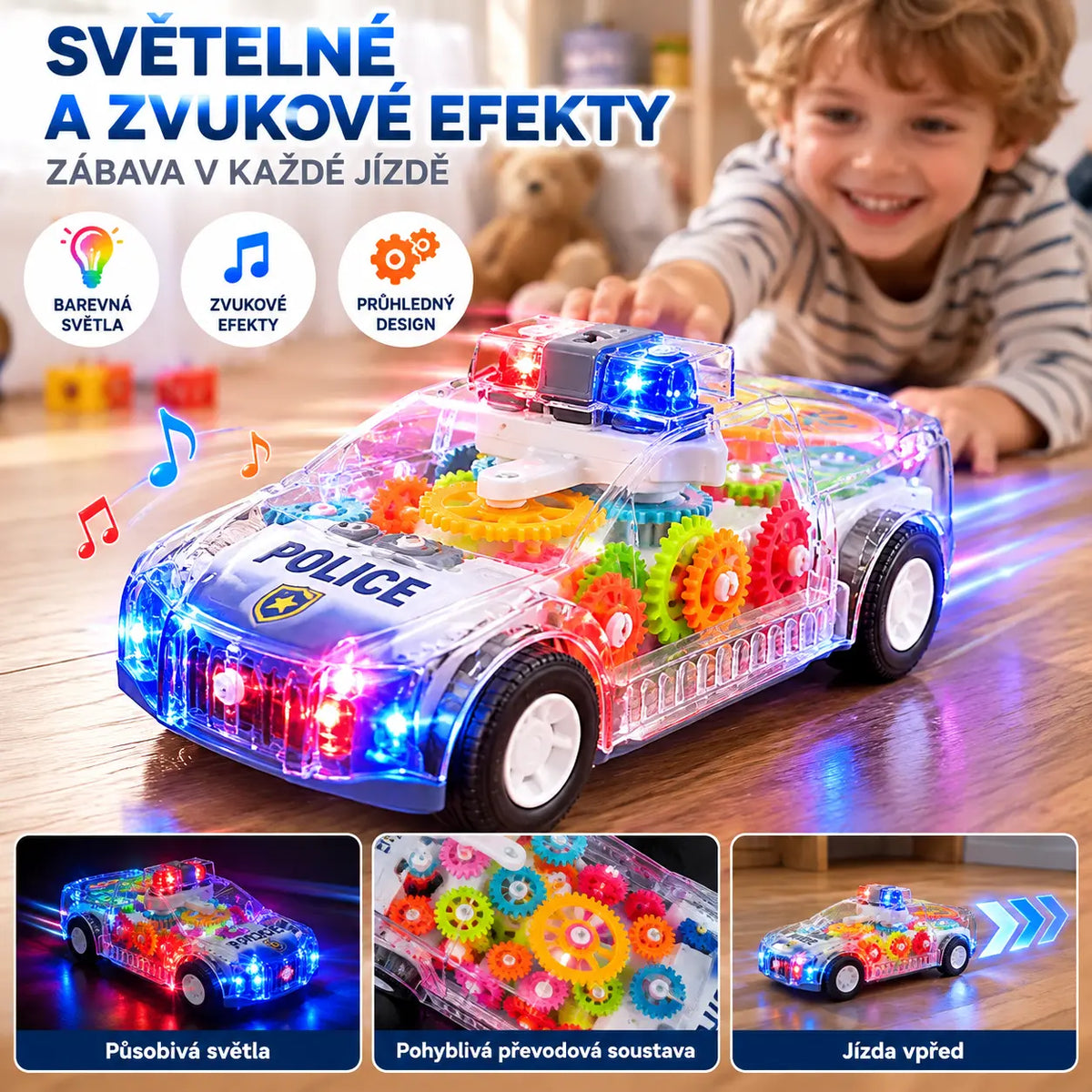 🚔️🚨Simulační policejní auto se světly a hudbou, dětská vzdělávací hračka policejní auto
