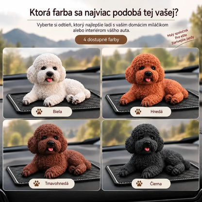 🐩✨ Ozdoba pudlíka na palubnú dosku auta – realistické detaily, 2 farby, ideálny spoločník na každú cestu.