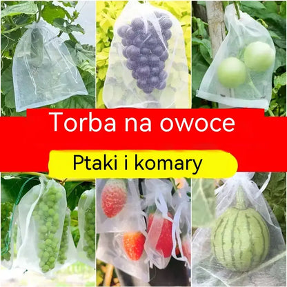 【50 sztuk】Siatka na owady i muszki owocowe, siatka ochronna drzew ozdobnych przed ptakami, worki siatkowe ogrodowe do ochrony kwiatów, roślin, owoców i warzyw