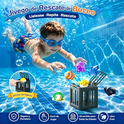 【6 jaulas + 6 juguetes】🐠✨Juguetes subacuáticos utilizados para simular misiones de rescate en aguas profundas.