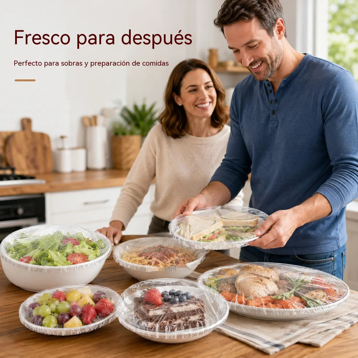【200 piezas】Film transparente desechable, ideal para recipientes y alimentos. Se ajusta perfectamente, ofrece un buen sellado y es fácil de usar.