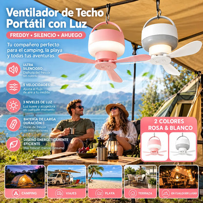 ⏰ Oferta por tiempo limitado: ¡Ventilador de techo recargable con luz LED! 🌬️✨
