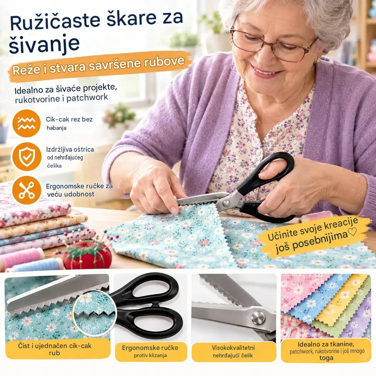 Kupite jedan, dobijte jedan gratis！ Profesionalne nazubljene škare – Oštre nazubljene škare