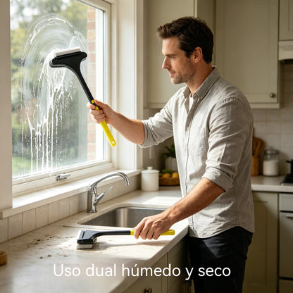 🧼50%OFF✨🧼 Cepillo de limpieza 2 en 1 para ventanas y superficies – Uso dual en seco y húmedo