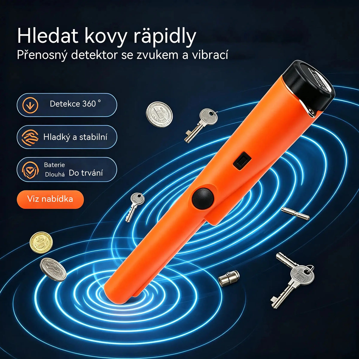 👍Přenosný detektor kovů 🔎⛏️