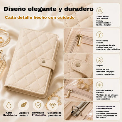 🔥Elegante bolsa portátil para guardar joyas con estampado a cuadros