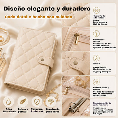🔥Elegante bolsa portátil para guardar joyas con estampado a cuadros