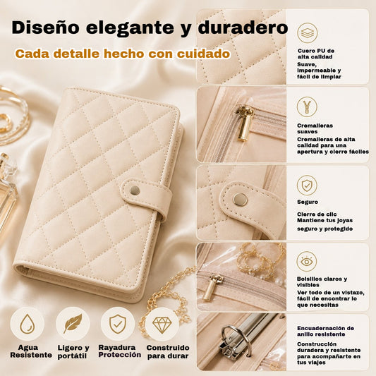 🔥Elegante bolsa portátil para guardar joyas con estampado a cuadros