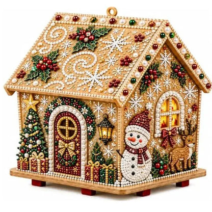 🎄🏠 Kit de Casa Navideña de Madera 3D | Adorno DIY para Montar y Decorar en Familia