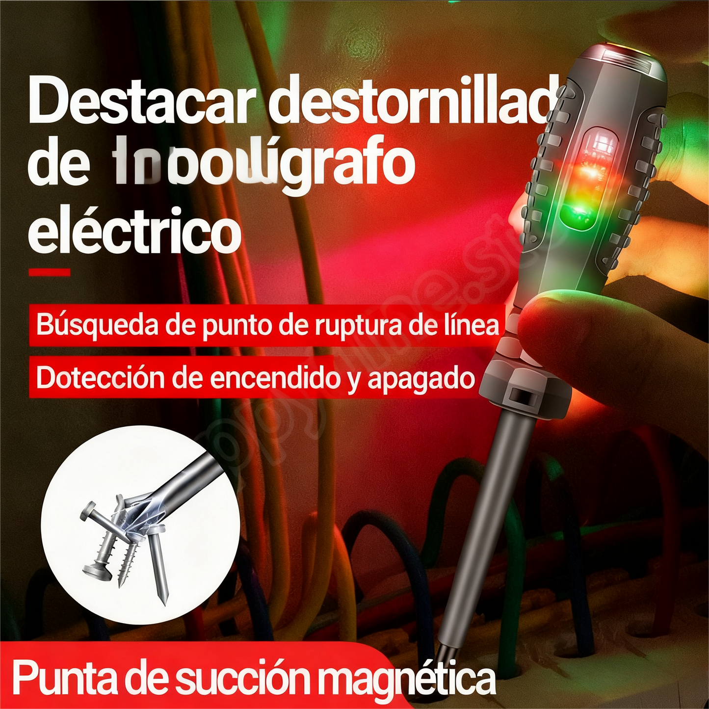 💡【4 piezas】Destornillador tipo bolígrafo multifunción con inducción de alto brillo.🪛🔧