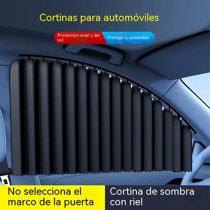 [Juego de 4 piezas] Cortina parasol con riel deslizante para ventana de coche y aislamiento térmico