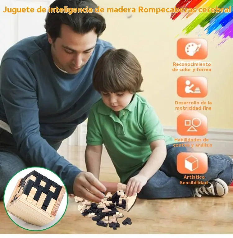 🧠✨ 🎁Juego de rompecabezas de juguete de inteligencia de madera