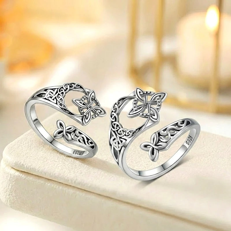 [compra 1 y llévate 1 gratis]Anillo de nudo celta de plata S925 con