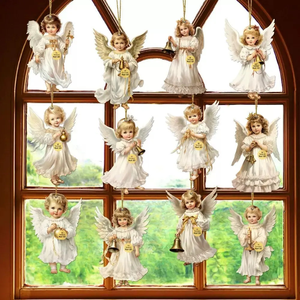 【12 piezas 22 euros】Decoración de ángel de madera para el hogar.
