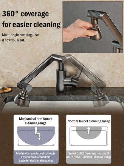 💦Grifo de lavabo universal regulable, rotación de 1080°.