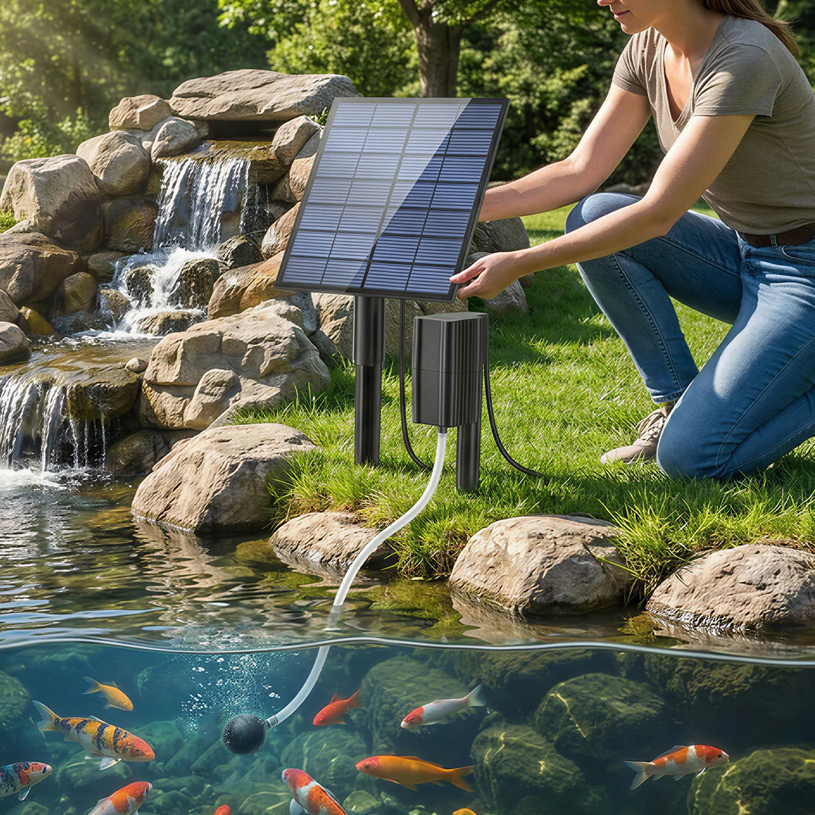 💦¡Alimentado por energía solar, dale vida a tu estanque!