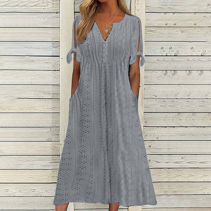 【🔥Gran oferta】【Talla 5XL】Vestido sencillo de verano para mujer, mezcla de algodón y lino, cómodo y transpirable