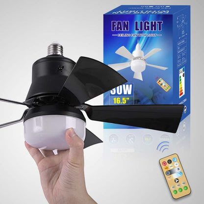 🔥🎁 VENTILADOR DE TECHO PORTÁTIL Y LUZ 2 EN 1 con control remoto