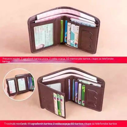 Nueva cartera de cuero genuino para hombre con sistema antirrobo