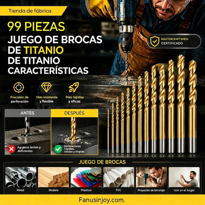 🏭⚒️ Broca con revestimiento de titanio, perforación duradera en madera, metal y plástico, ideal para proyectos de bricolaje profesionales ✨