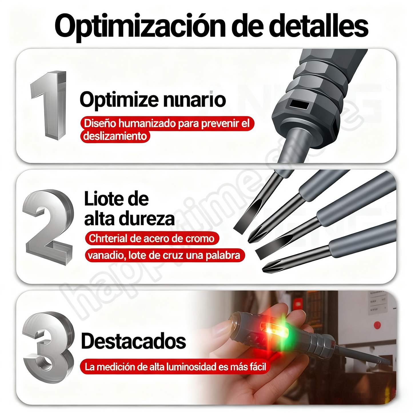 💡【4 piezas】Destornillador tipo bolígrafo multifunción con inducción de alto brillo.🪛🔧