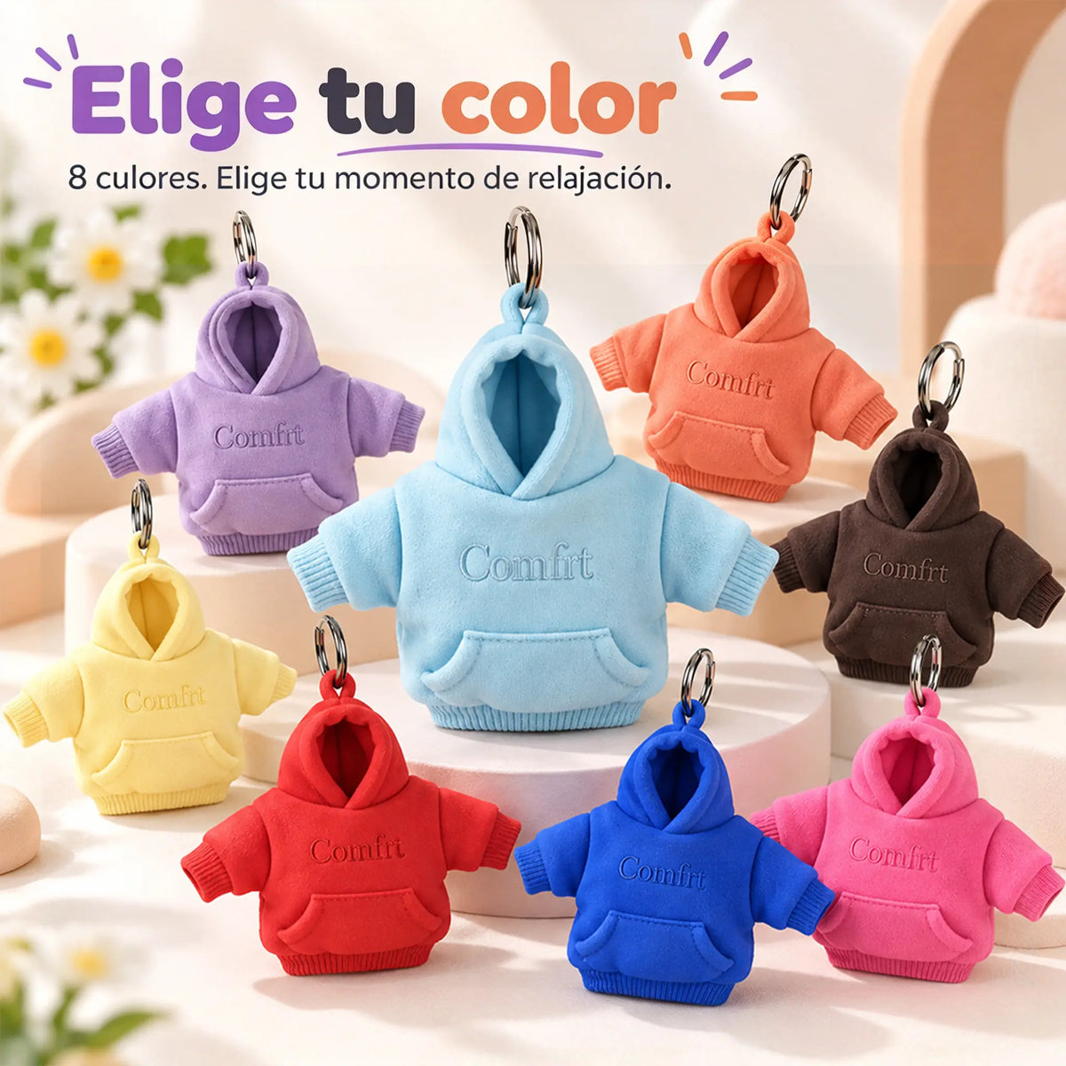 👕🧶 Llavero de edición limitada: mini pelota antiestrés con diseño de sudadera con capucha ✨