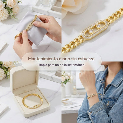✨ ¡50% de descuento! 🔷 Pulsera dorada para mujer con circonitas 💫
